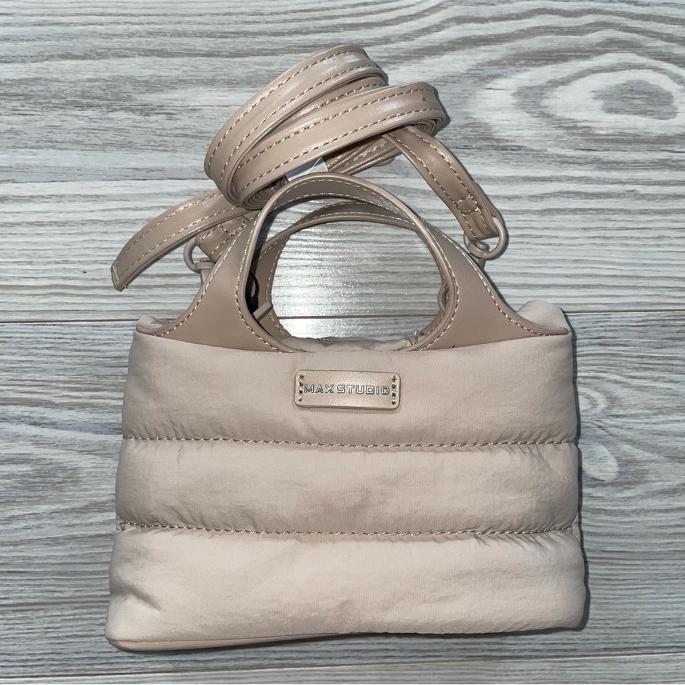 Max Studio Small Quilted Cream Crossbody/Handbag